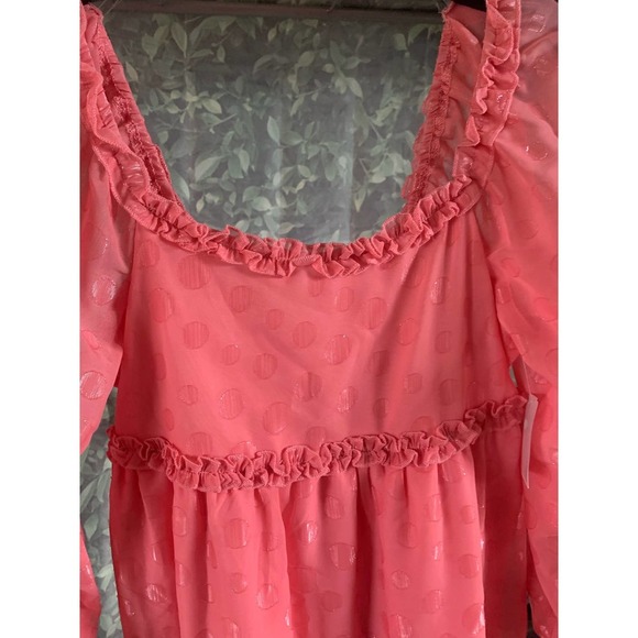 New Girls Poppies and Roses Medium Pink Dress - Picture 4 of 9